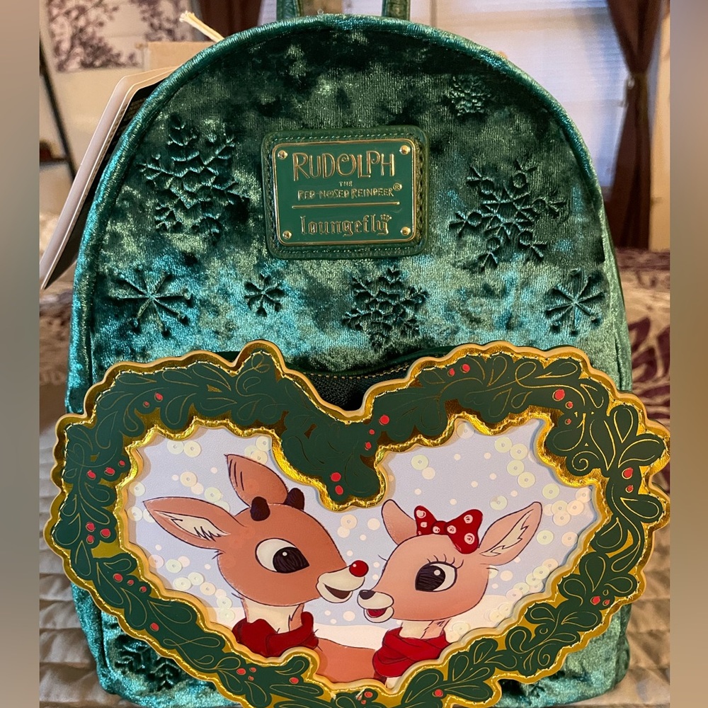 Loungefly Green Rudolph & Clarice 2025 seaworld exclusive Backpack ✨GRAIL BAG✨